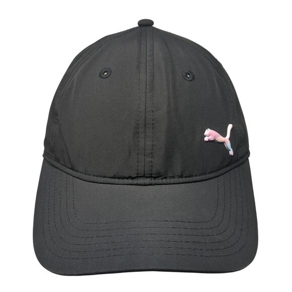 Puma Strapback Baseball Cap Black One Size Adjustable Embroidered Vented Holes - Picture 1 of 11